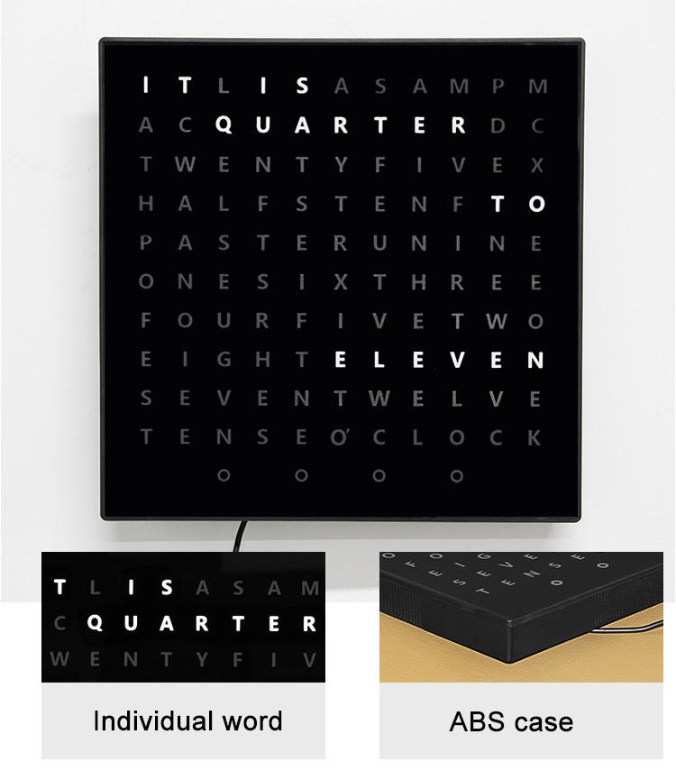 word clock with led lights word clock with led lights