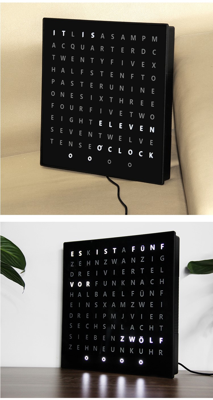 WORD CLOCK LETTER DISPLAY WORD CLOCK LETTER DISPLAY